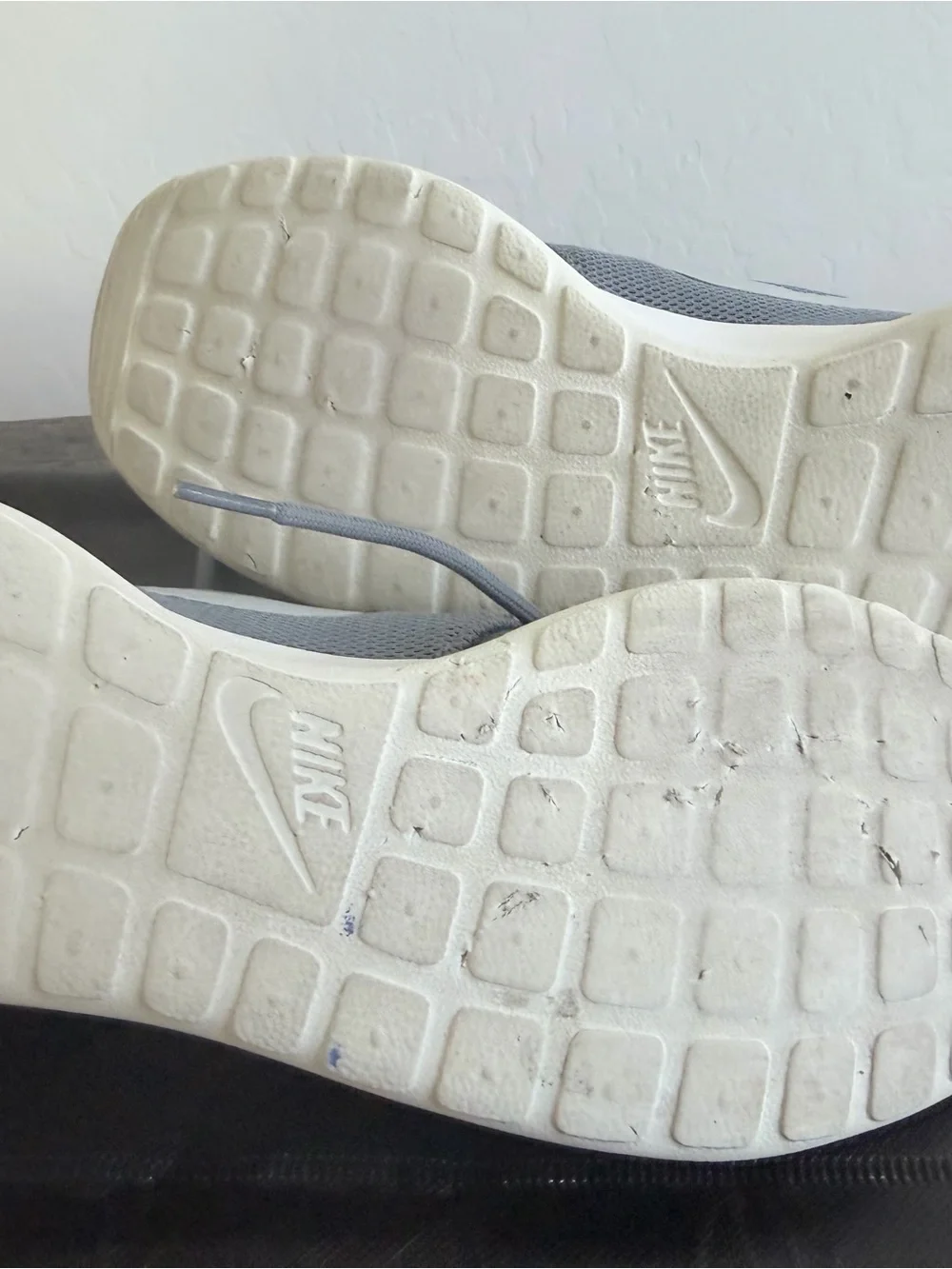 Nike Light Gray Mesh Sneakers with White Swoosh